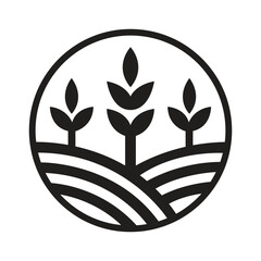 Black flat agriculture logo silhouette vector