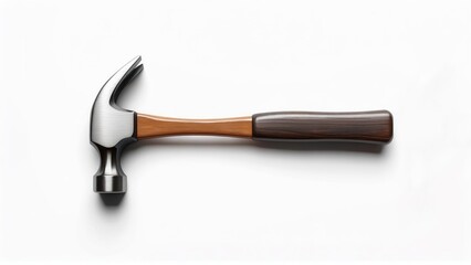 Classic Claw Hammer Isolated on Clean White Background with Subtle Shadow