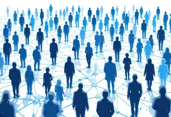 Network of people connected digitally representing community engagement