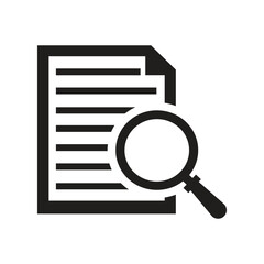Silhouette vector of document and magnifying glass