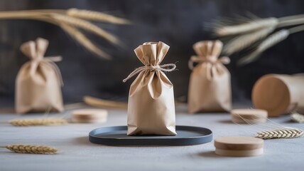 Rustic Elegance: Sustainable Product Packaging with Wheat Decor Elements