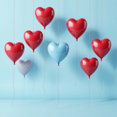 Heart-Shaped Balloon Composition in a Pastel Setting for Special Events