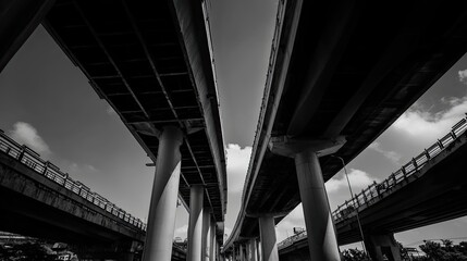 Fototapeta premium Elevated Highway Structure, Concrete Overpass