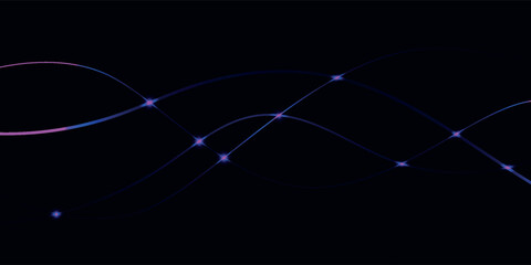 Futuristic Glowing Wave Lines With Neon Purple And Blue Highlights On A Dark Background, Ideal For Technology, Abstract Art, Or Digital Design. Includes Abstract, Technology, Glow, Wave, Neon.