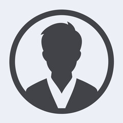 Male Avatar Icon in Circle Frame – User Profile Silhouette Vector