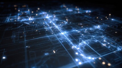 Obraz premium Abstract network of glowing lines