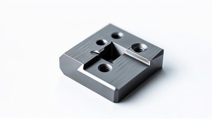 Fototapeta premium Precision Machined Metal Component on White Background for Industrial Application