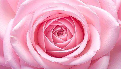 Elegant pink rose bloom showcasing delicate petals in a spiral pattern, symbolizing purity and grace
