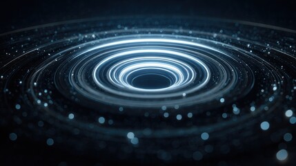 Abstract swirling rings in dark space