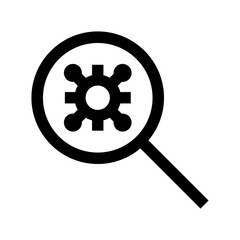 Fototapeta premium Virus Scan Icon, Cybersecurity Magnifier Symbol, Digital Antivirus Detection, Modern Vector Isolated