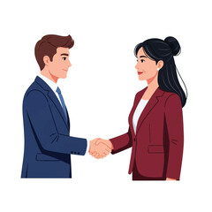 Business professionals shaking hands, signifying a successful agreement or partnership.