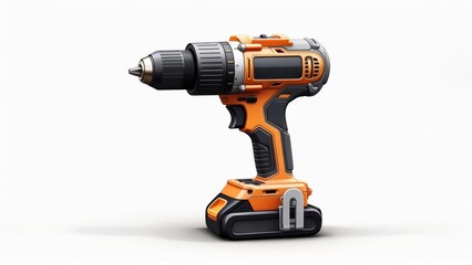 Fototapeta premium Cordless Power Drill on White Background for DIY & Construction