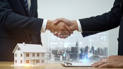 Real Estate Deal Handshake. - Powered by Adobe