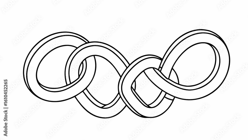 Poster infinity loop chain vector graphic design element for endless connection and eternal symbol illustra