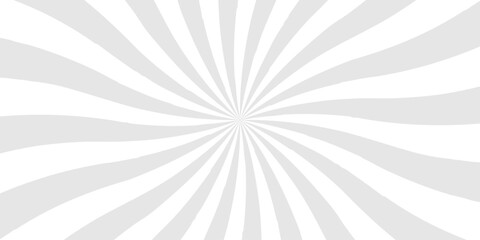 Minimal sunrise radiate striped wave geometric circus light white and grey sun rays sunburst pattern background. Sunburst background vector illustration pattern beam rays.	