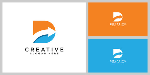 initials letter D logo vector design template