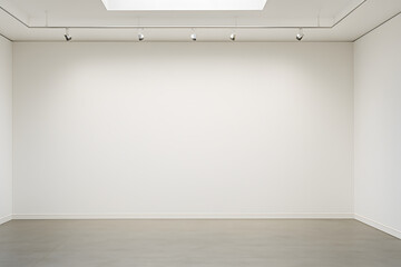 Empty Art Gallery Wall with Overhead Spotlights