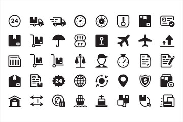 Complete Collection of Transport, Warehouse, and Delivery Icons