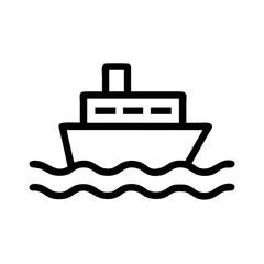Obraz premium Black silhouette ferry boat vector illustration on a white background for transportation and maritime themes