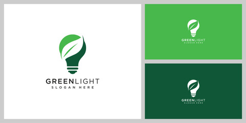 eco green light bulb logo vector