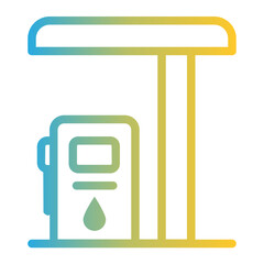 Old Gas Pump On Line Gradient Style