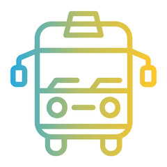 Village Bus Stop On Line Gradient Style