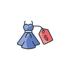 Dress Cost icon design with white background stock illustration
