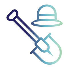 Shovel and Soil Patch On Line Gradient Style