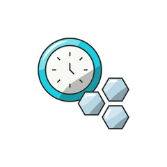 Aging Clock Icon, Biological Prediction Cell Symbol.