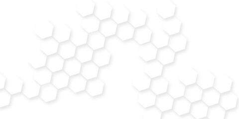 Hexagonal structure futuristic white background, Seamless pattern with honeycomb design, Abstract geometric mesh cell texture.