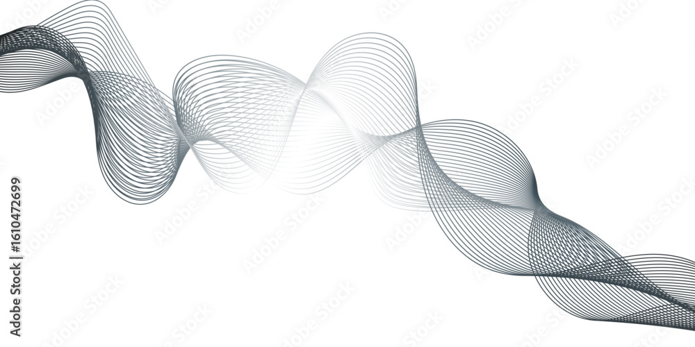 Poster abstract gray wave with silver particles textured, smooth gray wave with dynamic movement and sleek 