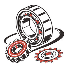 Wheel Bearing vector silhouette illustration isolated on white background