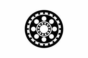 Wheel Bearing vector silhouette illustration isolated on white background