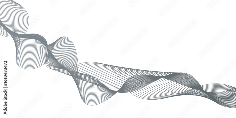 Poster abstract gray wave with silver particles textured, smooth gray wave with dynamic movement and sleek 