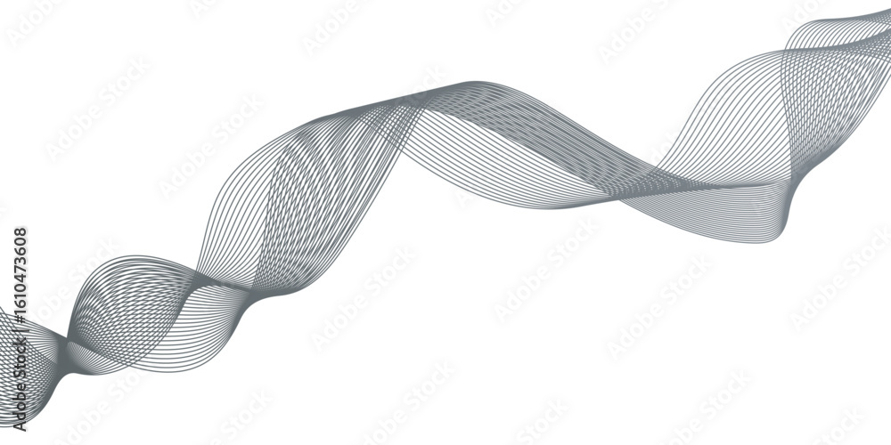 Aufkleber abstract gray wave with silver particles textured, smooth gray wave with dynamic movement and sleek 