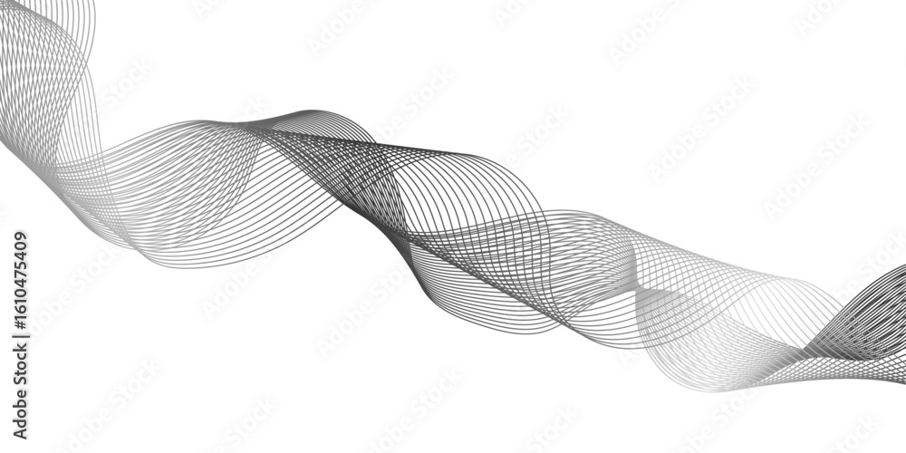 Poster abstract gray wave with silver particles textured, smooth gray wave with dynamic movement and sleek 