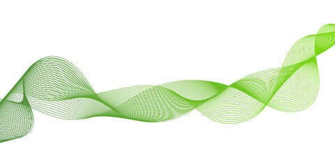 Fototapeta premium Abstract wavey lines in a vibrant green color against a solid white background, The design is minimalist and modern, with the green lines.