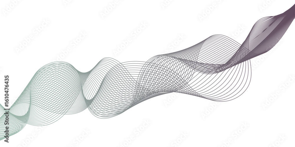 Poster smooth gray wave with dynamic movement and sleek design, flowing wave pattern composed of multiple c