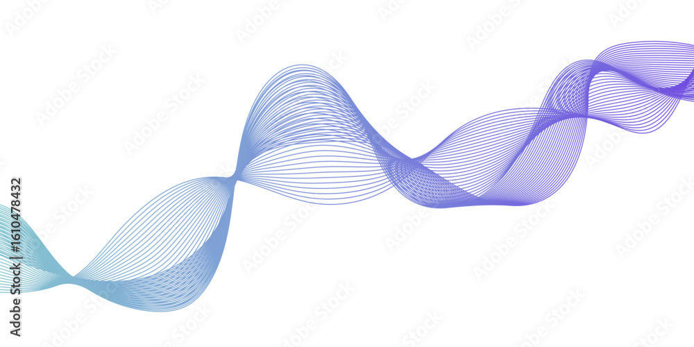 Poster abstract modern background with soft gray blue wavy lines, flowing grid form a dynamic network in vi