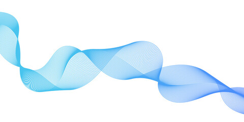 Abstract blue color line wave design with white smooth element, textured lines dynamic swirl pattern design, The design features gentle curves and ripples.