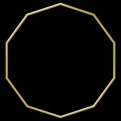 3D素材_金属のフレーム_金色