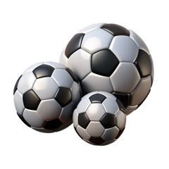 Obraz premium Three Stylized Soccer Balls: Sport, Game, and Modern Design Element