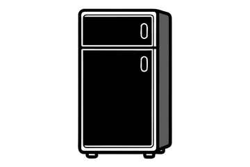 smart fridge vector silhouette illustration isolated on white background