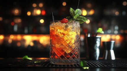 Refreshing Raspberry Mint Cocktail