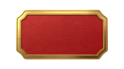 Red plaque with gold frame elegant design blank template