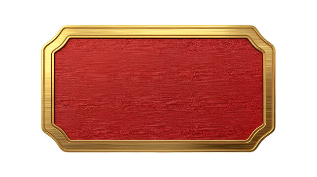Red plaque with gold frame elegant design blank template