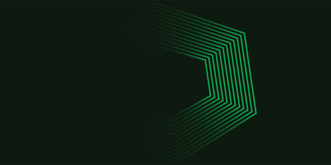 Abstract hexagonal lines on a green background. Geometric line art design for posters, flyers, covers, websites, and banners.