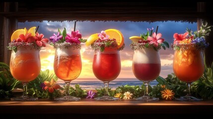 Tropical Sunset Cocktails
