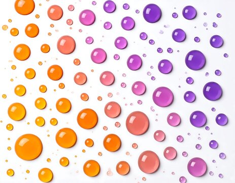 Gradient chromatic liquid blobs array on white seamless background minimalist design