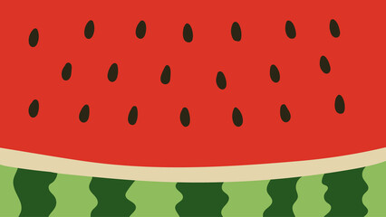 スイカの断面の背景イラスト